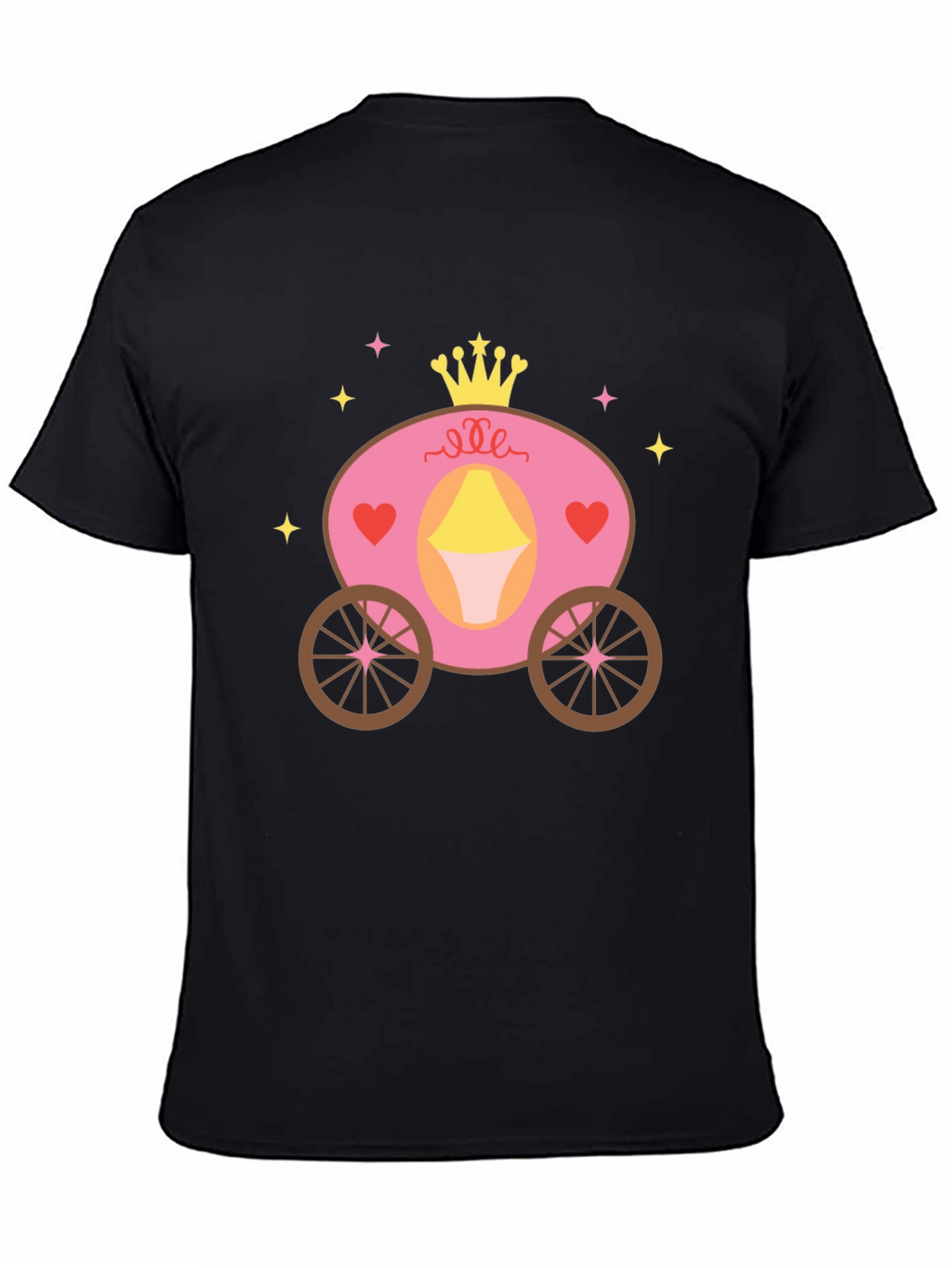 Princess Carriage Graphic Tee - Black Cotton Blend