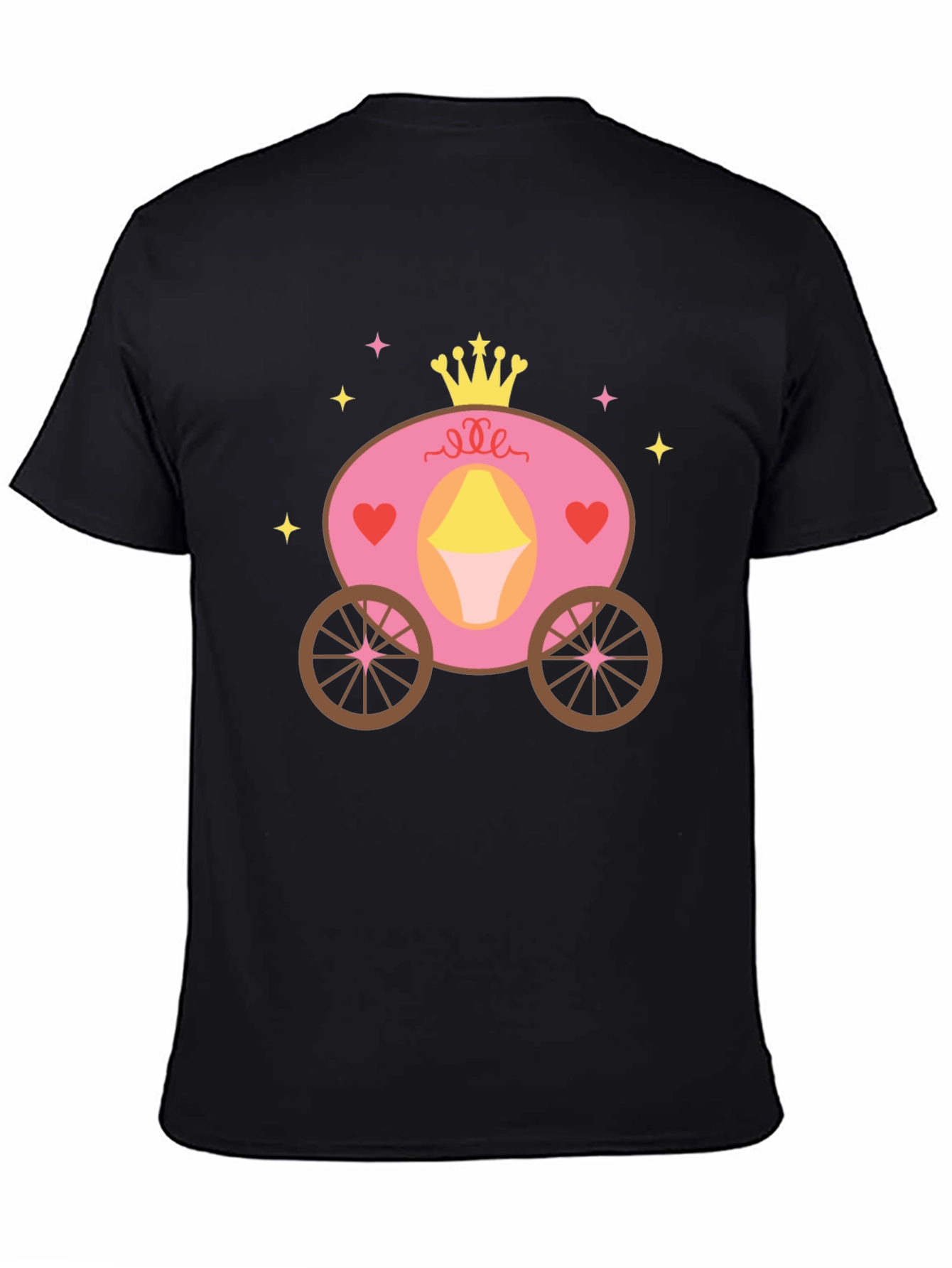 Princess Carriage Graphic Tee - Black Cotton Blend
