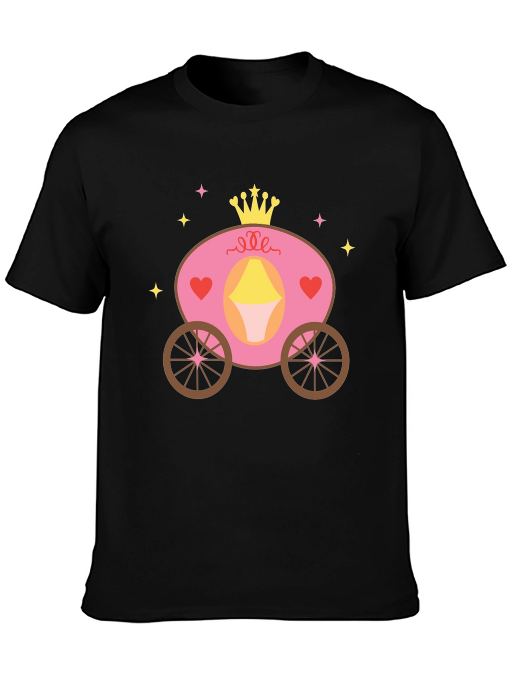 Princess Carriage Graphic Tee - Black Cotton Blend