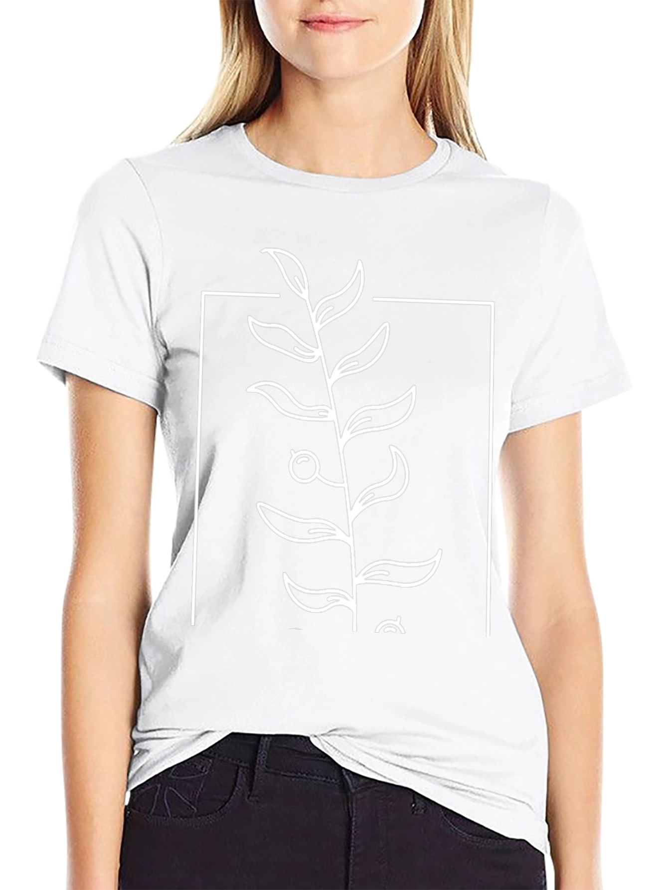 Minimalist Botanical Graphic Tee - Modern Style