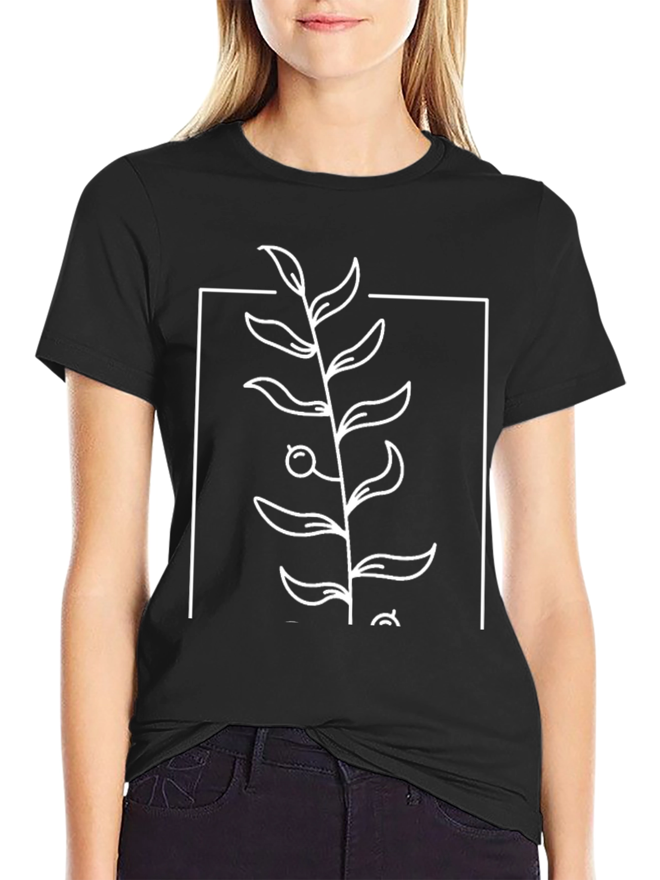 Minimalist Botanical Graphic Tee - Modern Style