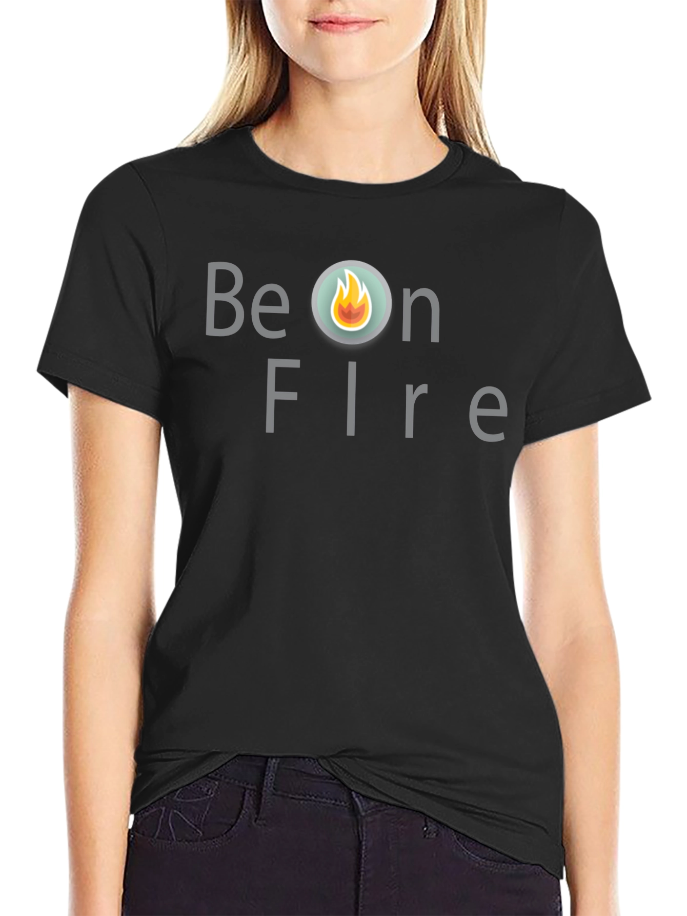Be On Fire Graphic T-Shirt - Trendy Black Tee