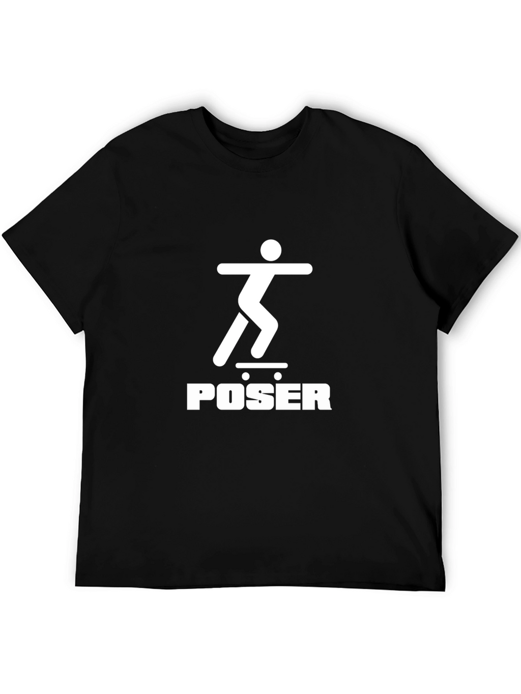 Skateboarder Poser Graphic Tee - Black Crew Neck