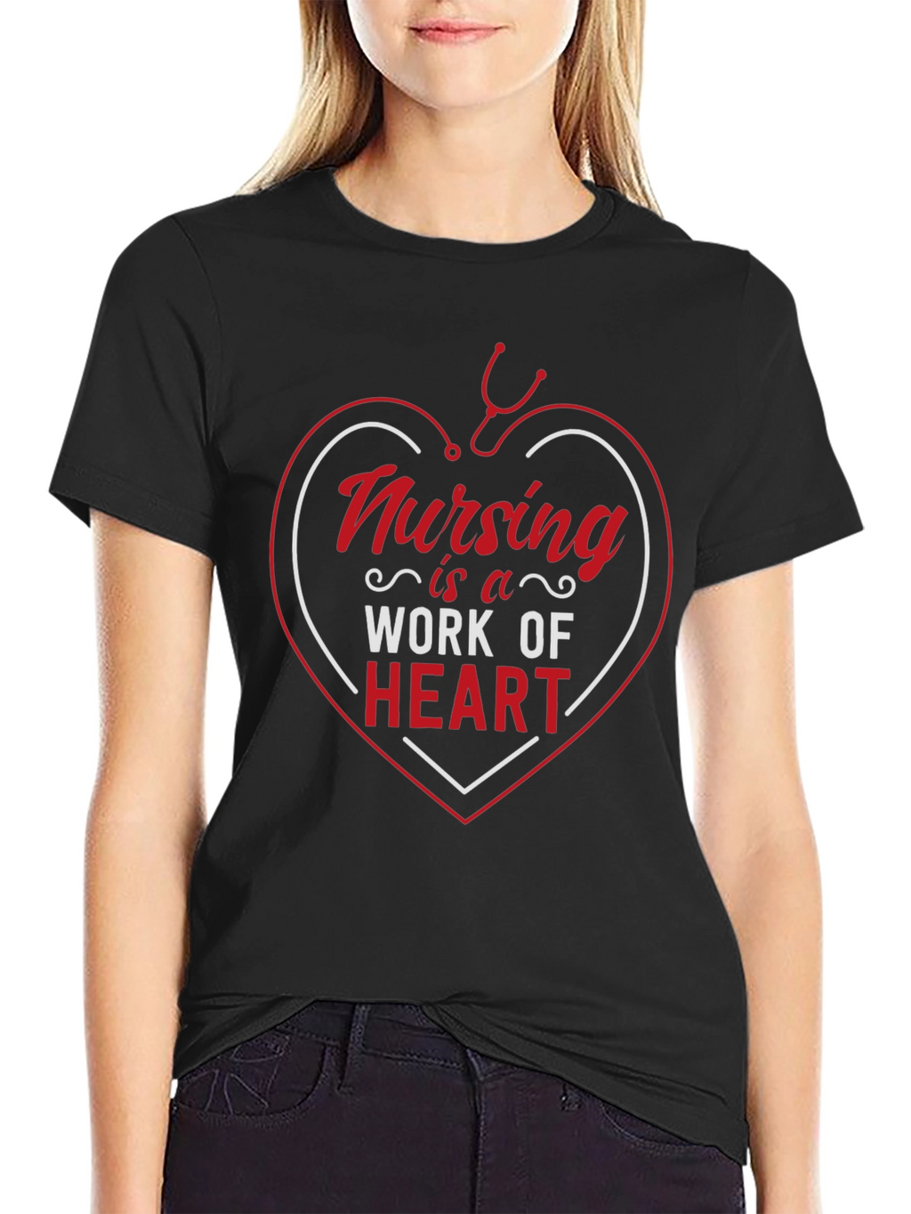 Nursing is a Work of Heart Graphic Tee