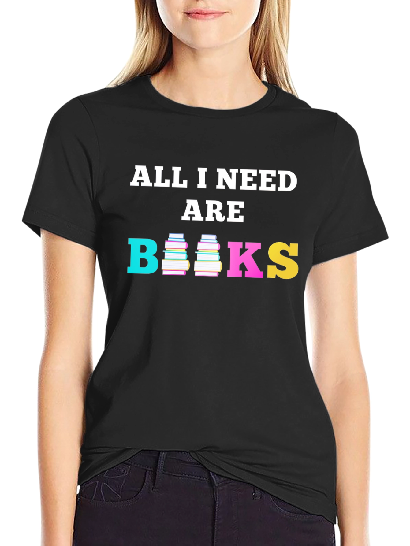All I Need Are Books Graphic Tee - Black Unisex T-Shirt