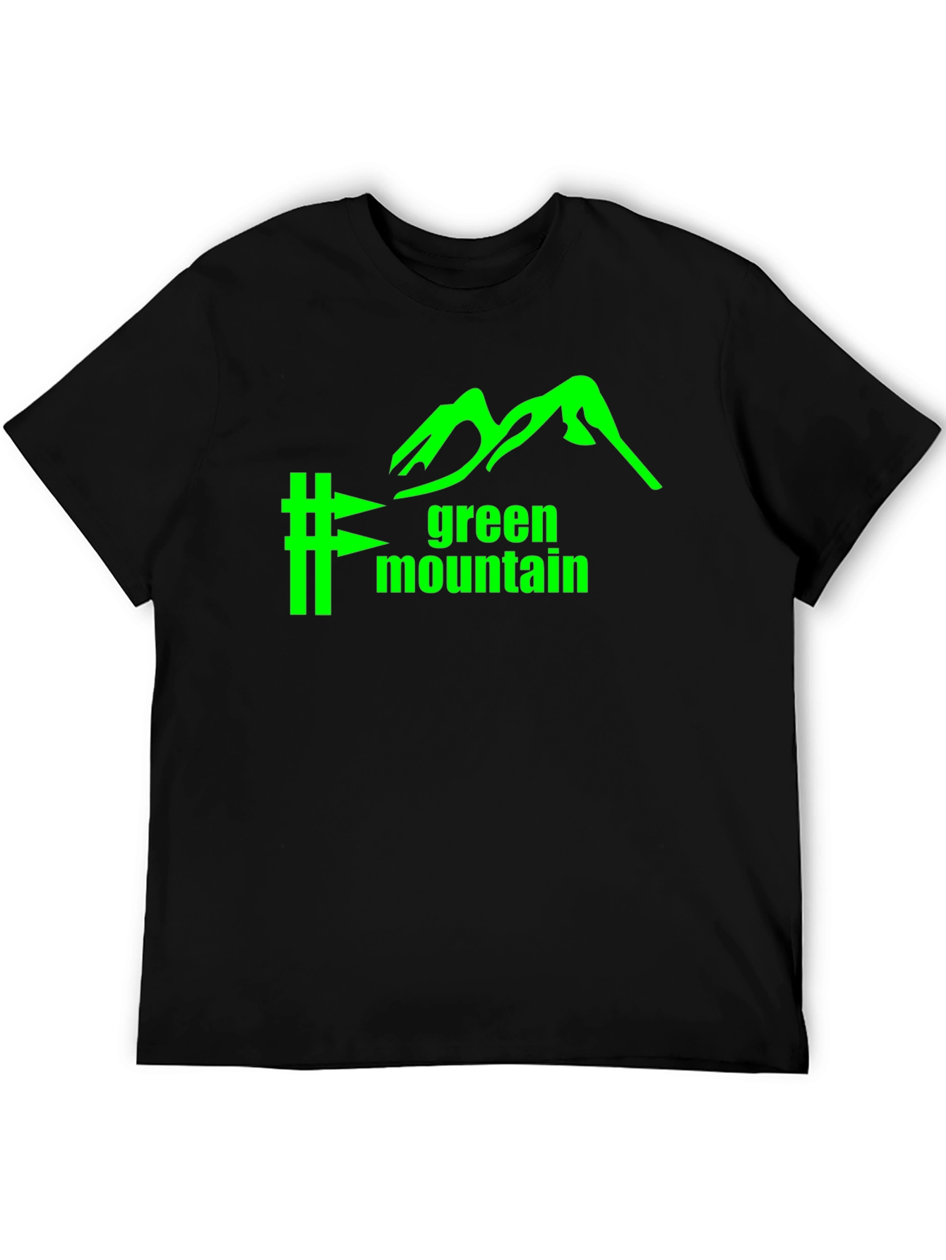 Green Mountain Graphic Tee - Black Cotton Blend