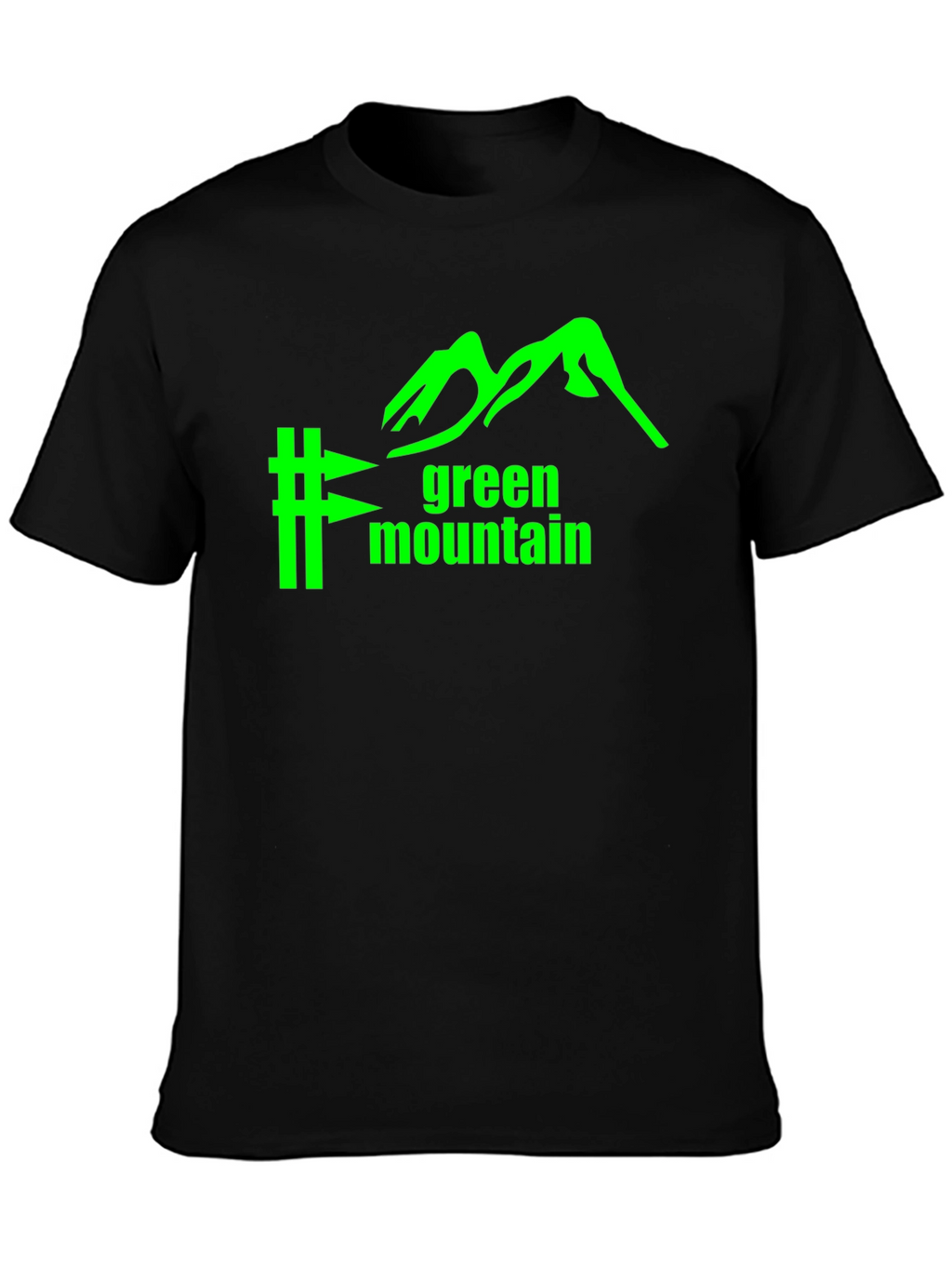 Green Mountain Graphic Tee - Black Cotton Blend