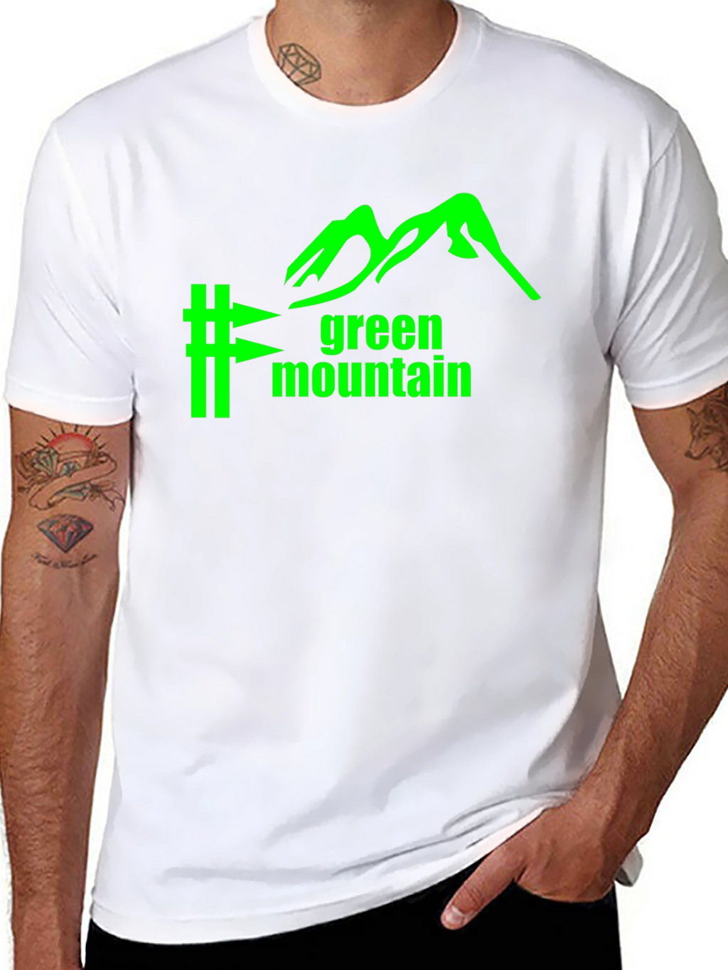Green Mountain Graphic Tee - Black Cotton Blend