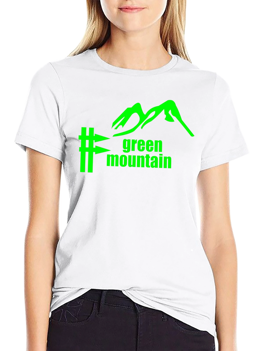 Green Mountain Graphic Tee - Black Cotton Blend