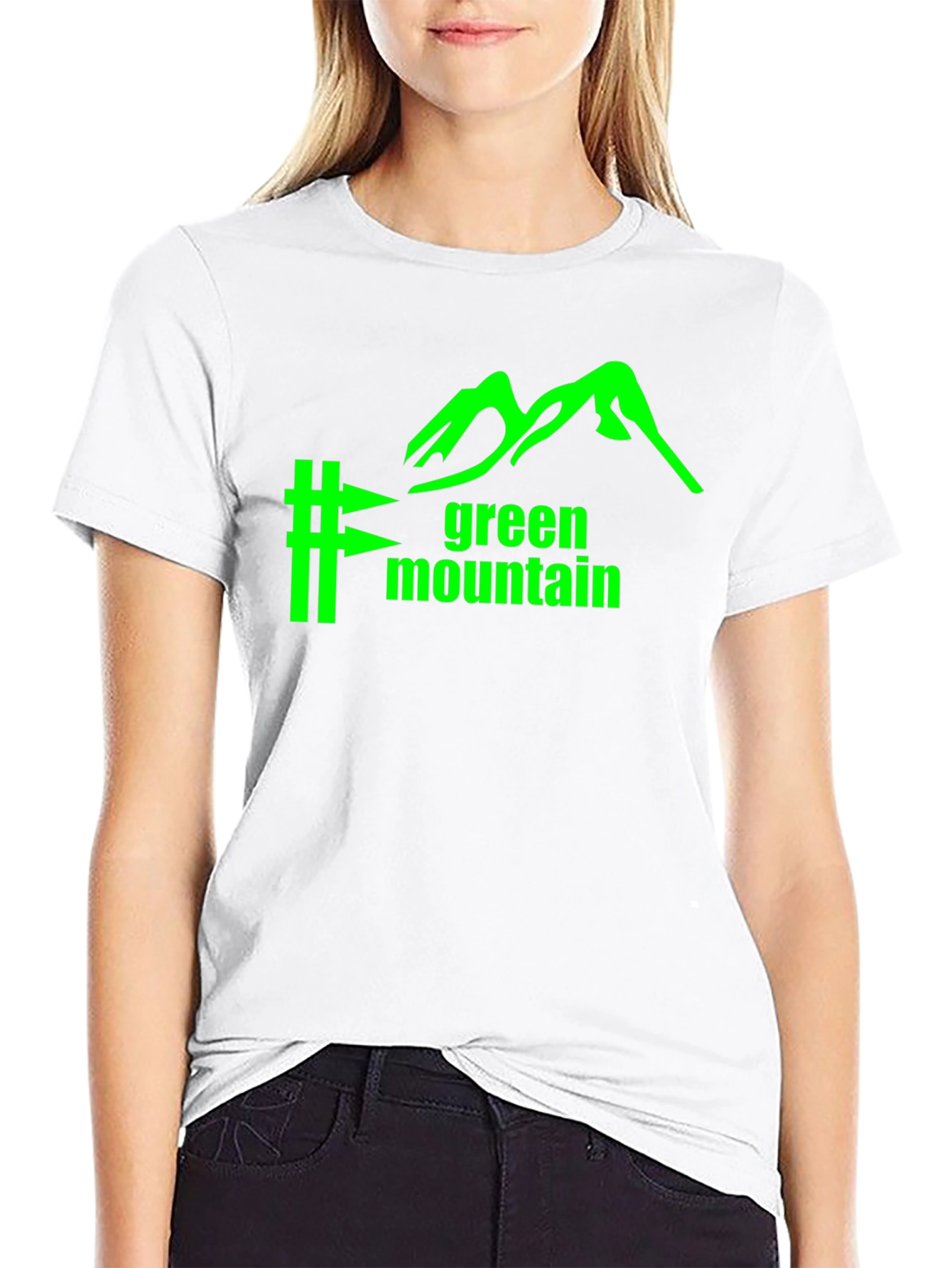 Green Mountain Graphic Tee - Black Cotton Blend