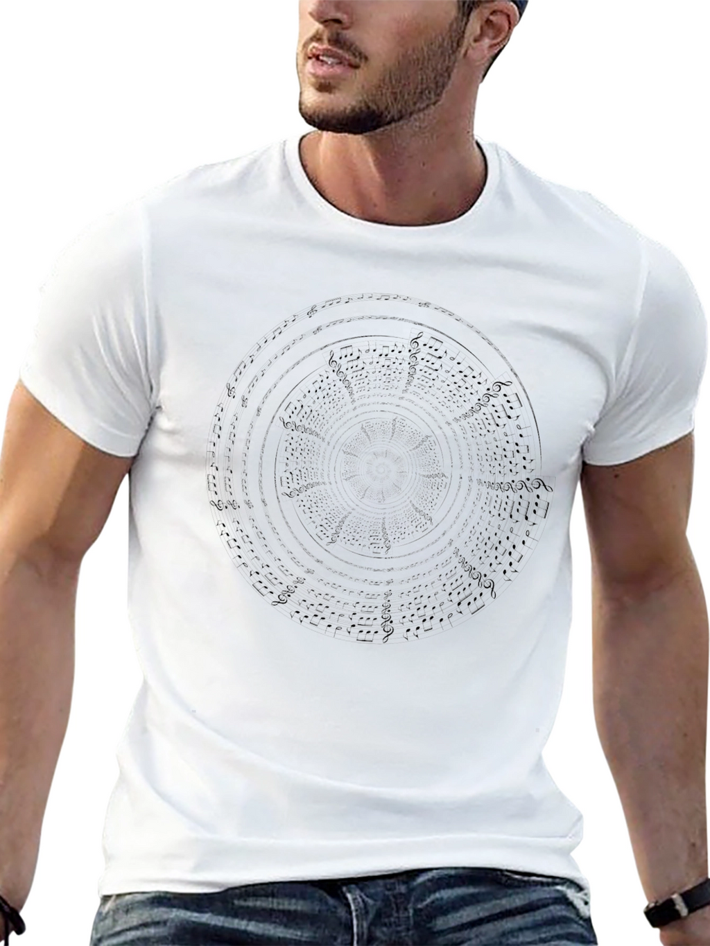 Mens Black Graphic Print T-Shirt