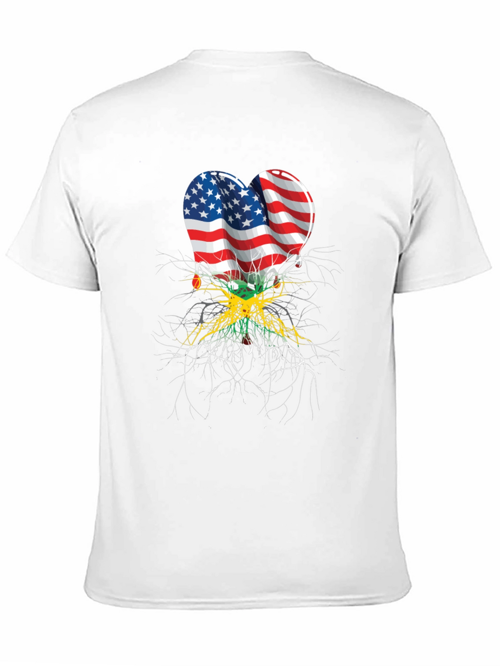 USA Jamaica Flag Heart Roots T-Shirt