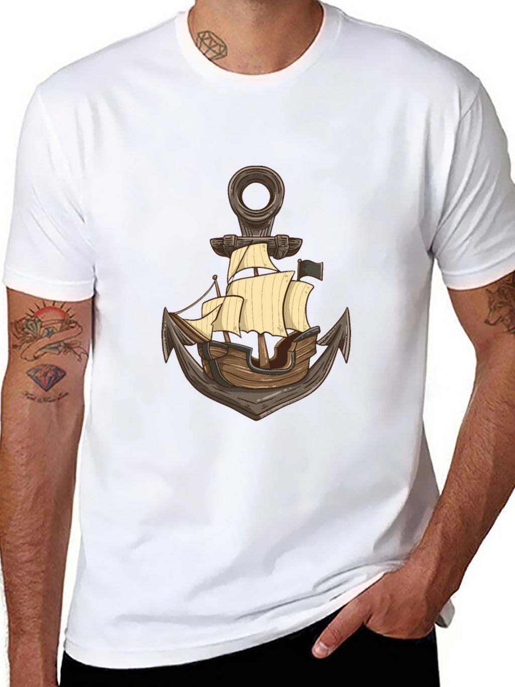 Nautical Anchor Ship Graphic T-Shirt