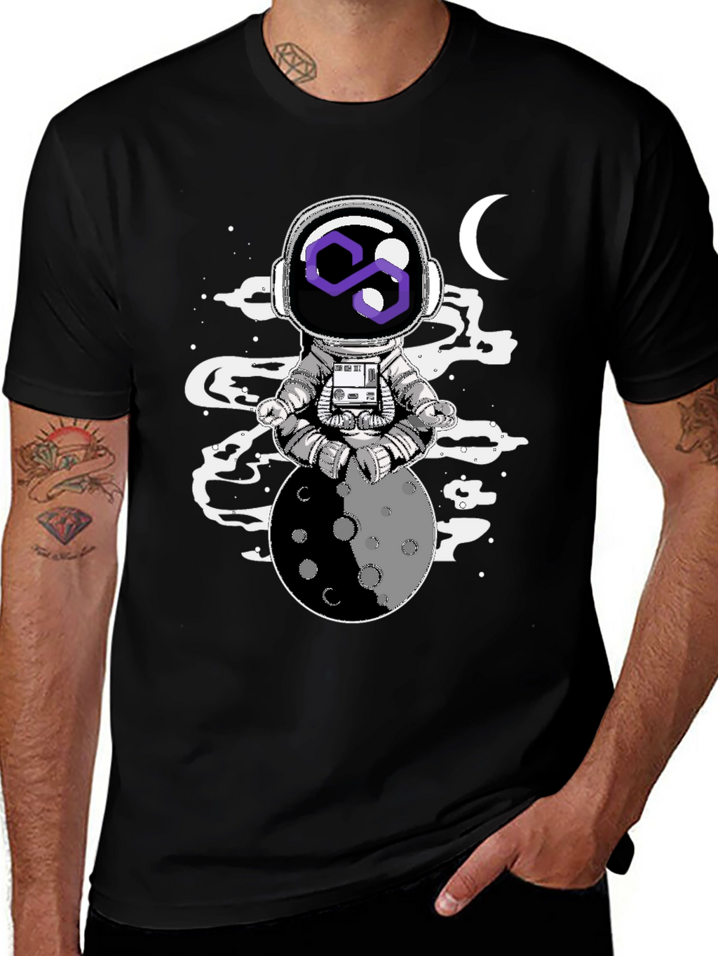 Astronaut Moon Meditation Graphic Tee