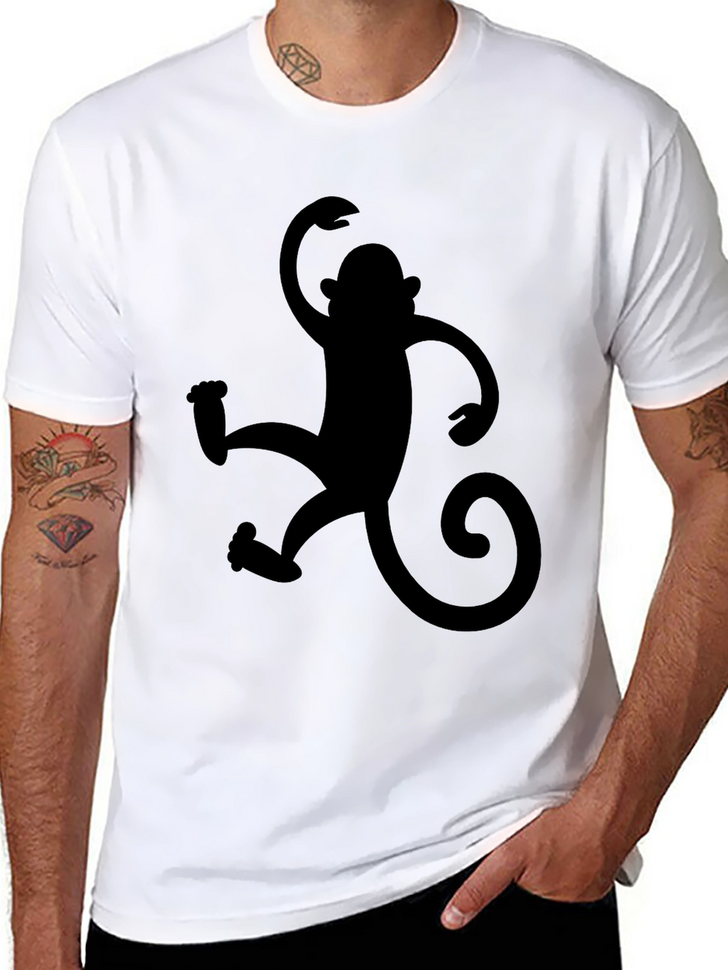 Monkey Graphic Black T-Shirt