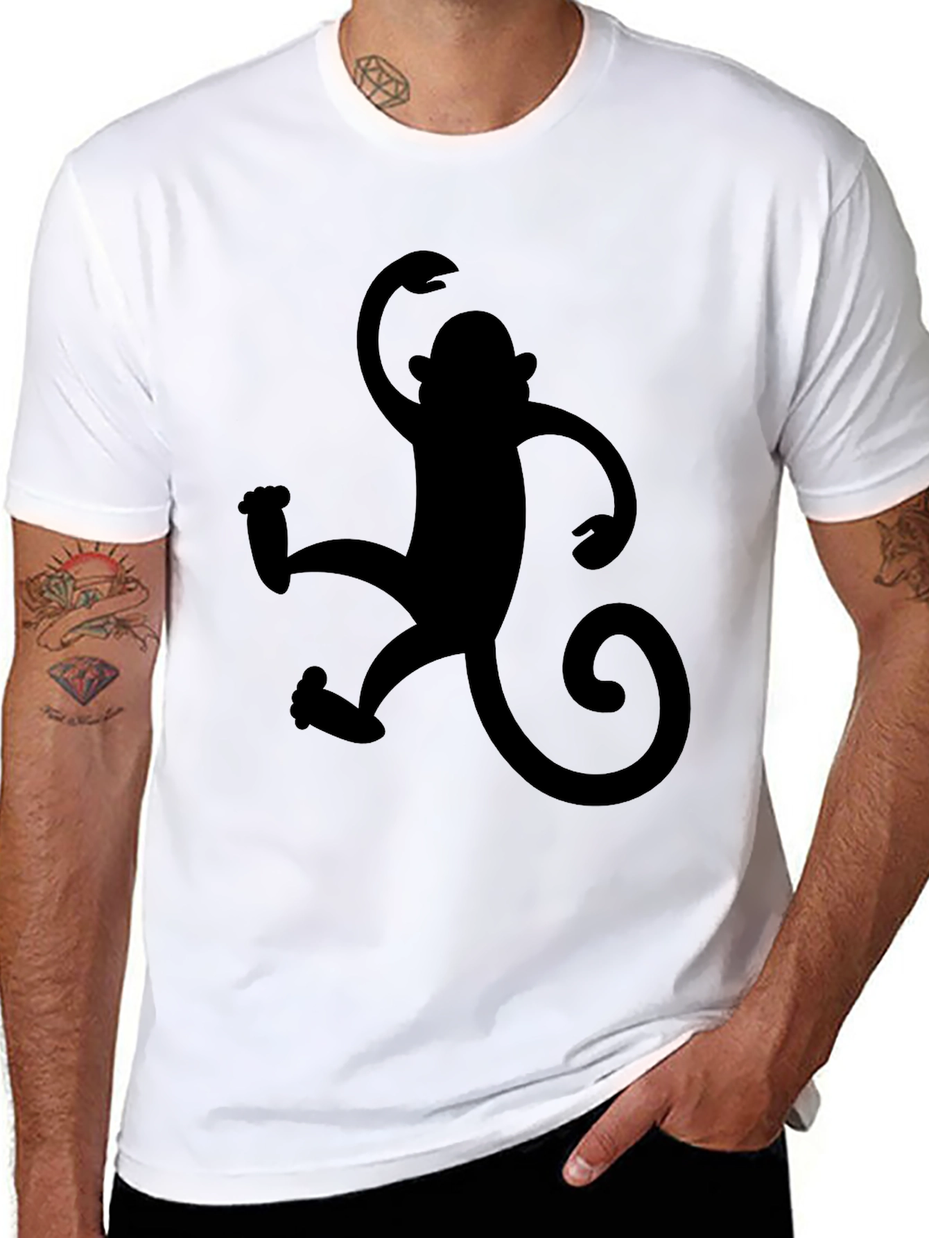 Monkey Graphic Black T-Shirt