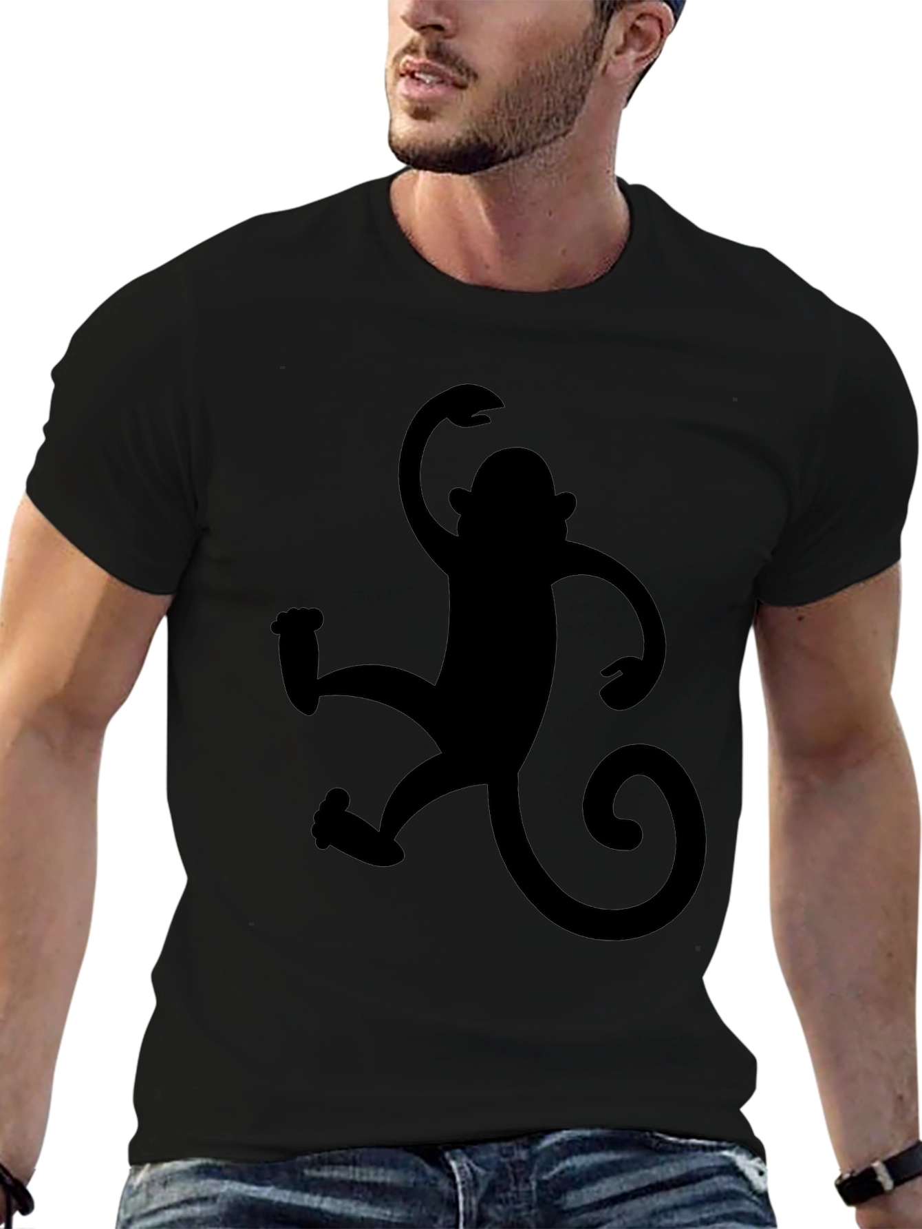 Monkey Graphic Black T-Shirt