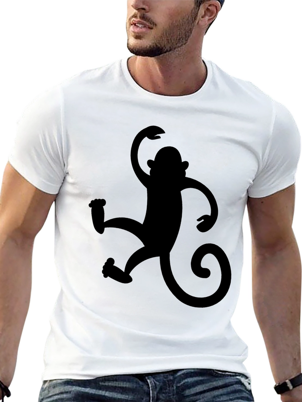 Monkey Graphic Black T-Shirt