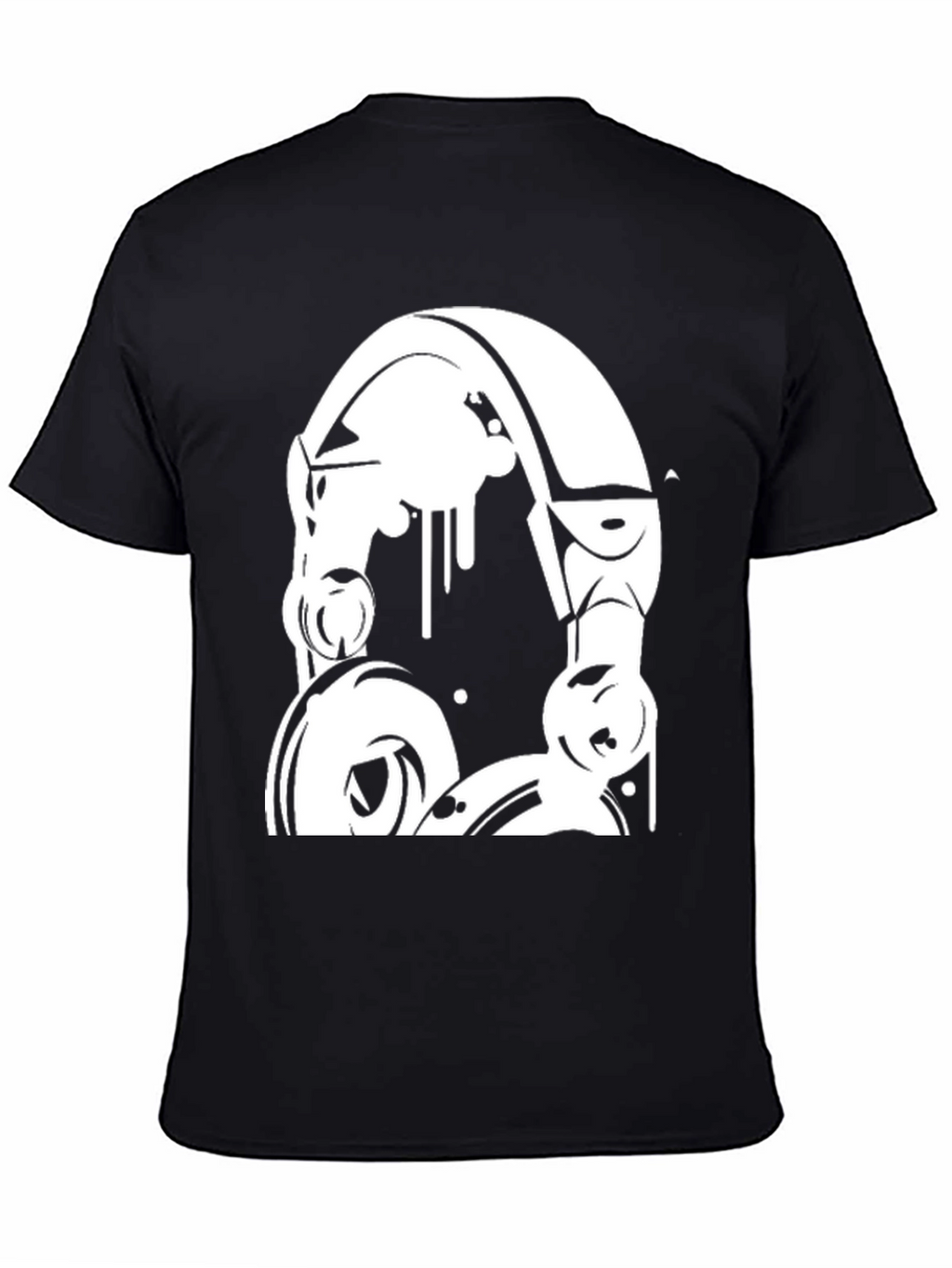 Headphones Graphic Black T-Shirt