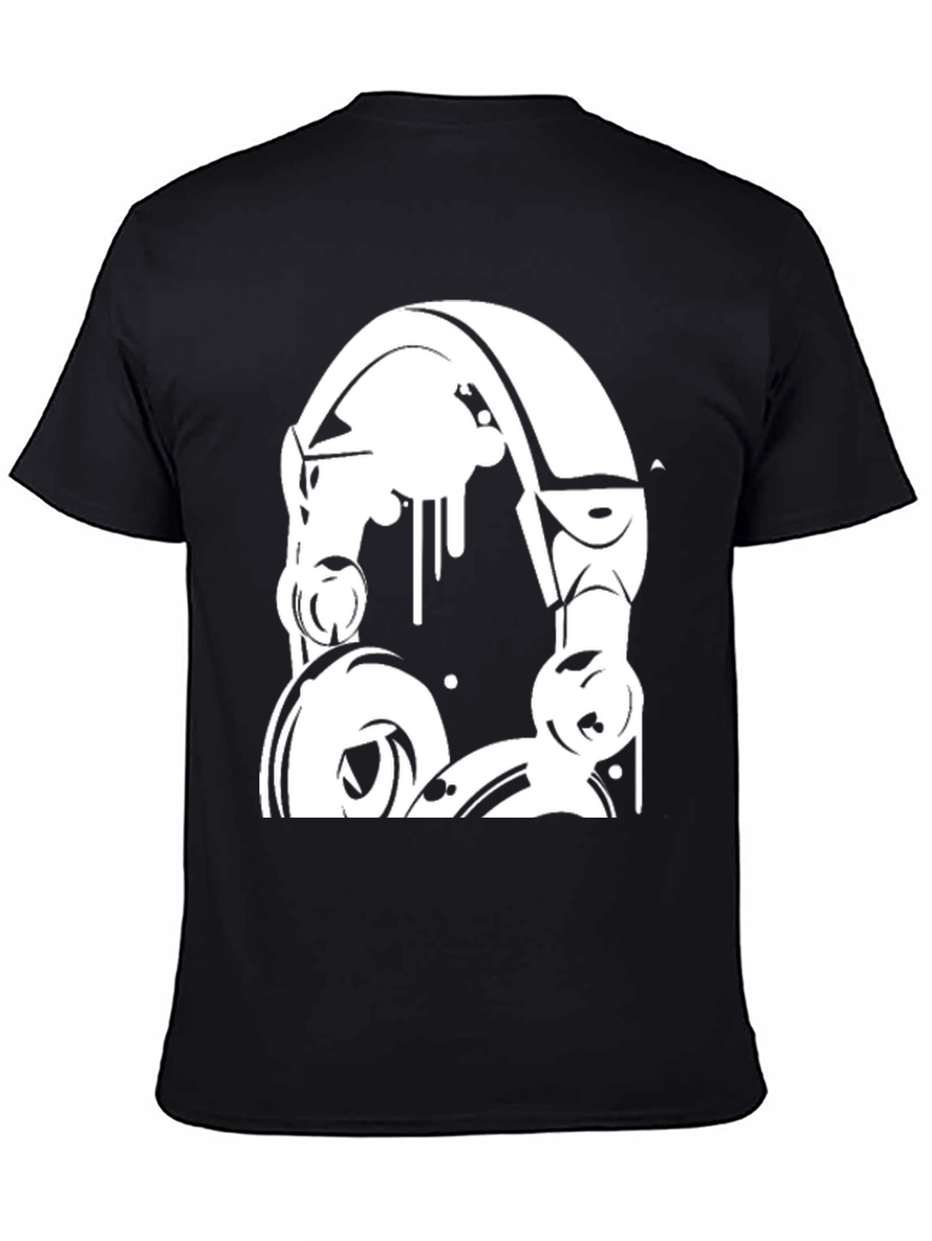 Headphones Graphic Black T-Shirt