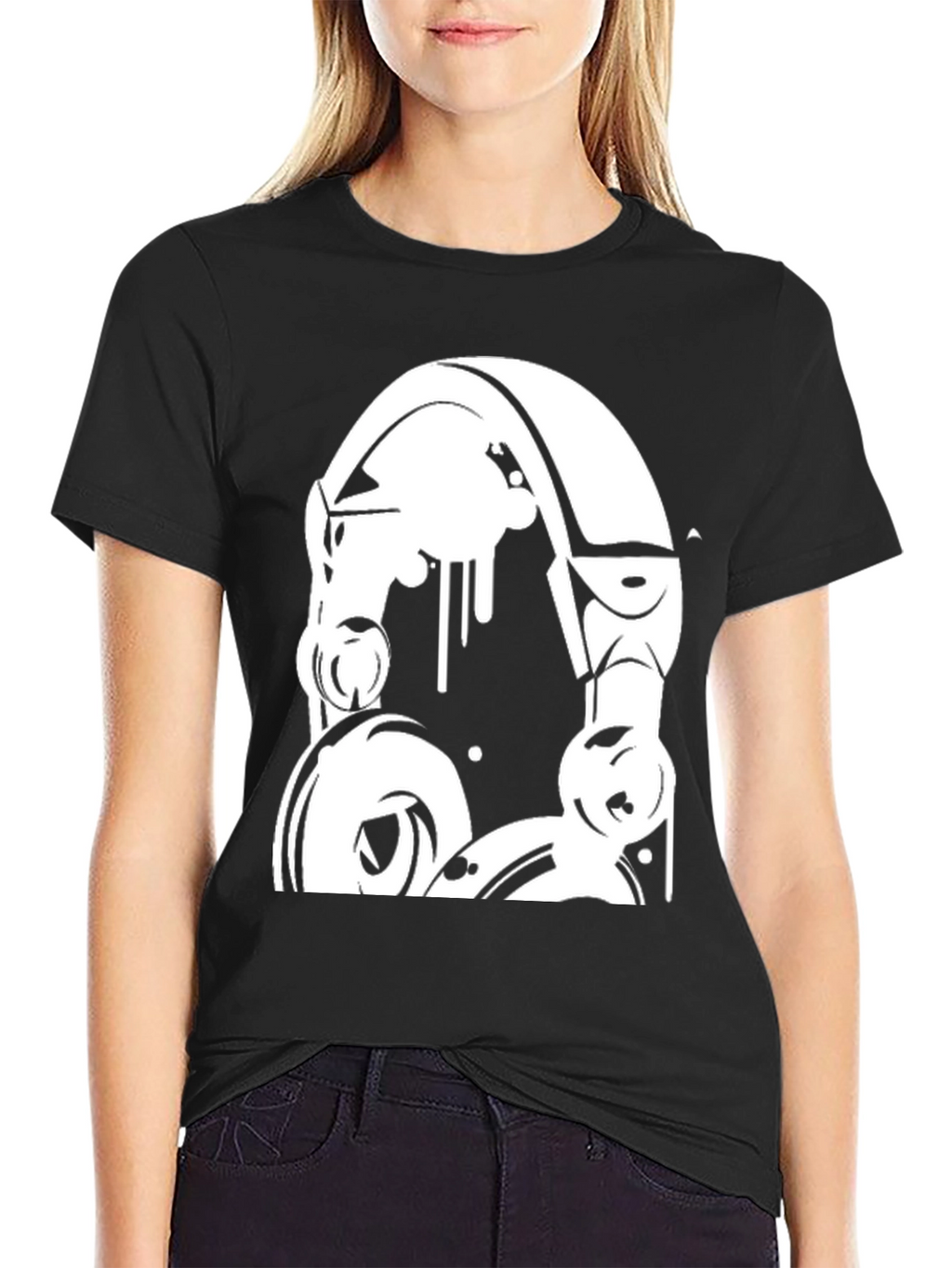 Headphones Graphic Black T-Shirt