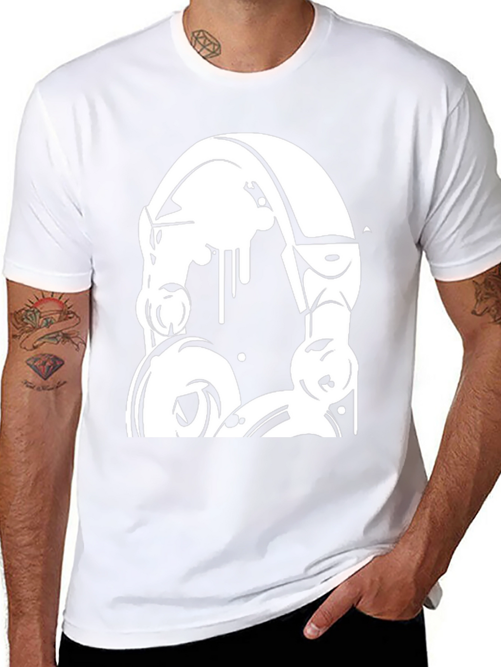 Headphones Graphic Black T-Shirt