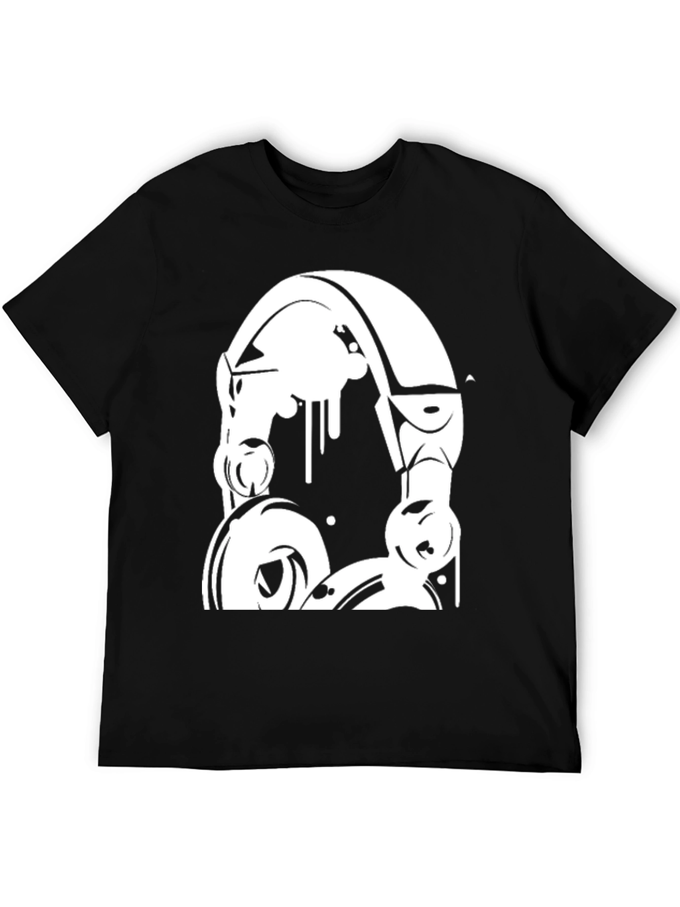 Headphones Graphic Black T-Shirt