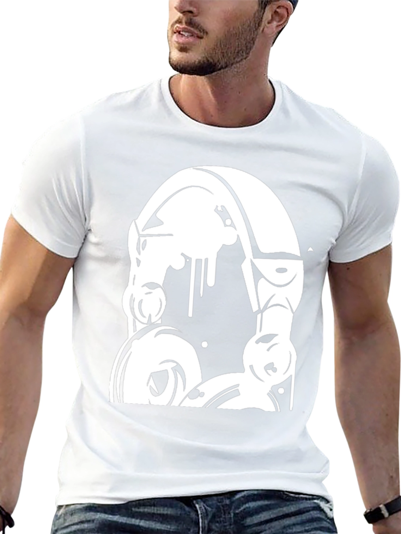 Headphones Graphic Black T-Shirt