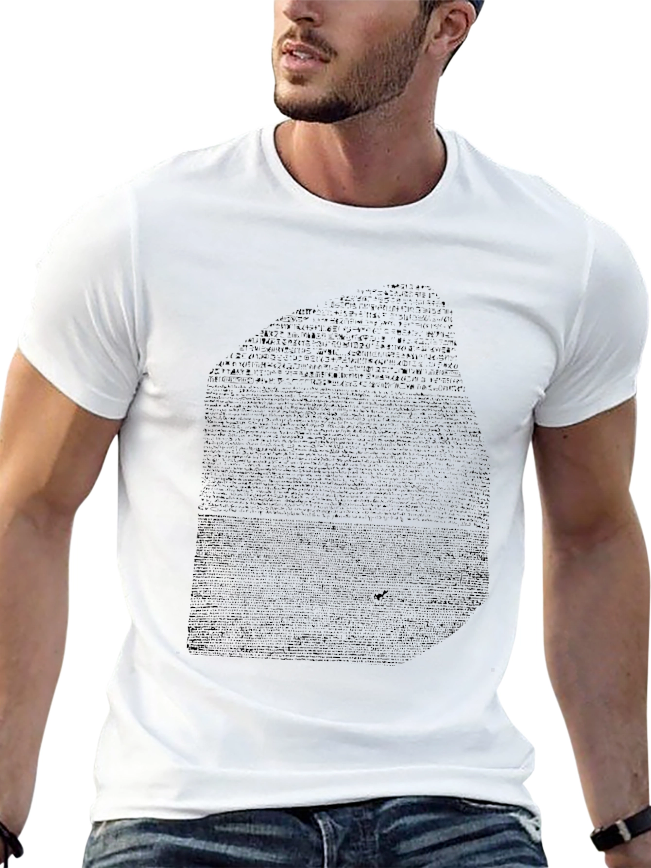Text Patterned Black T-Shirt