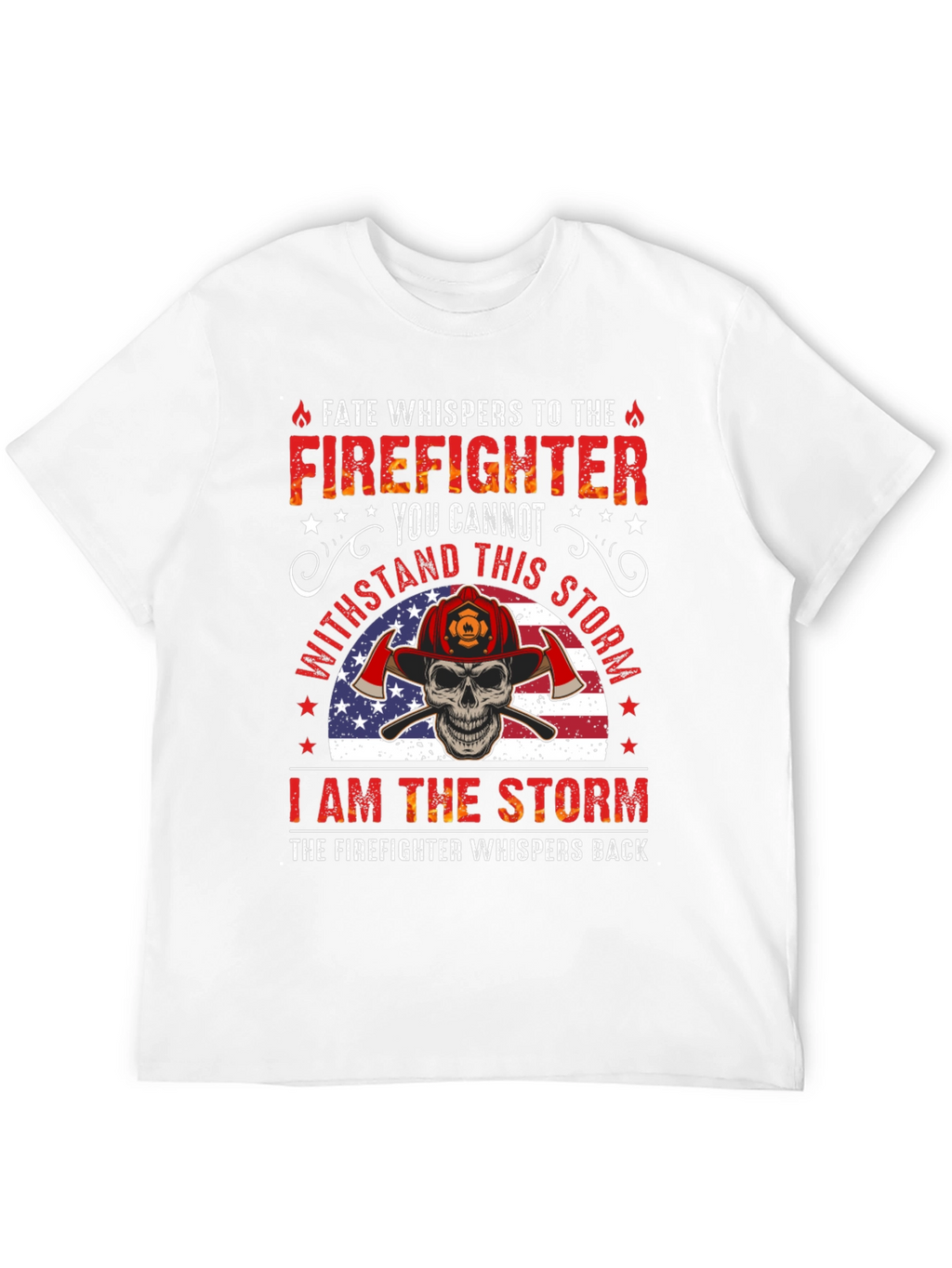 Firefighter Skull Graphic Tee - Fate Whispers T-Shirt