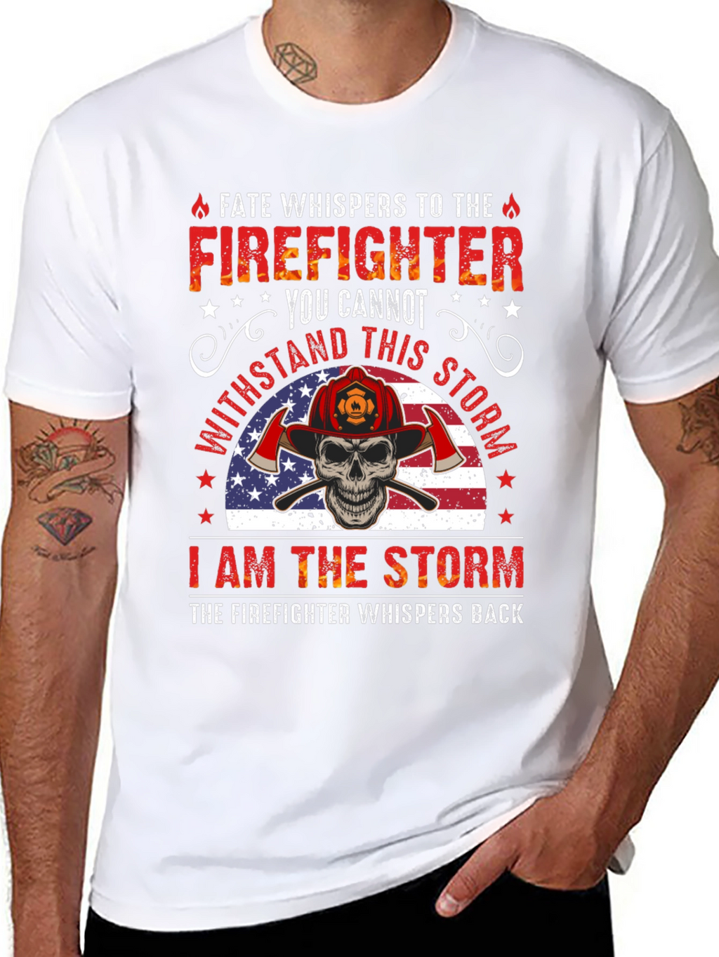 Firefighter Skull Graphic Tee - Fate Whispers T-Shirt