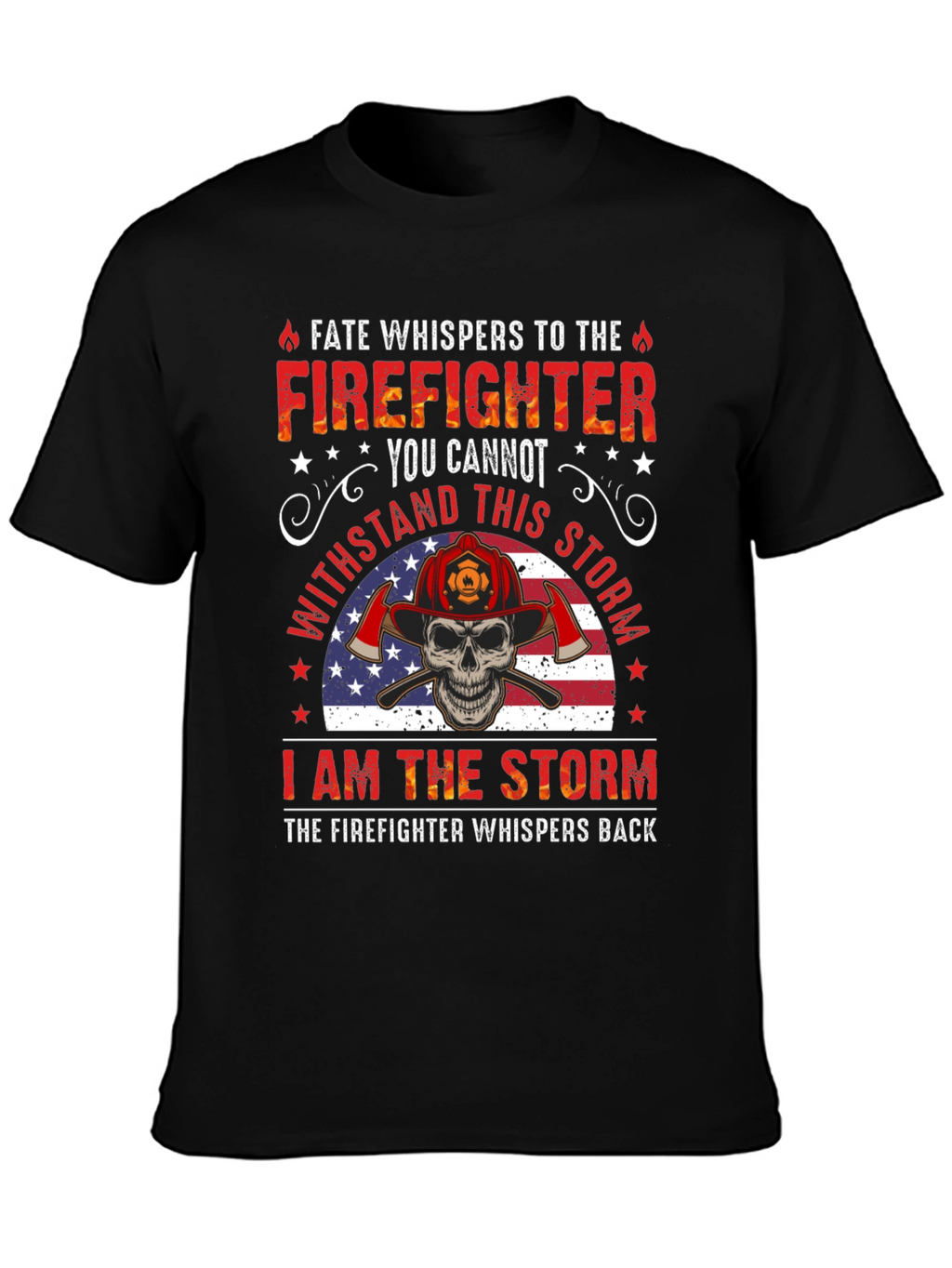 Firefighter Skull Graphic Tee - Fate Whispers T-Shirt