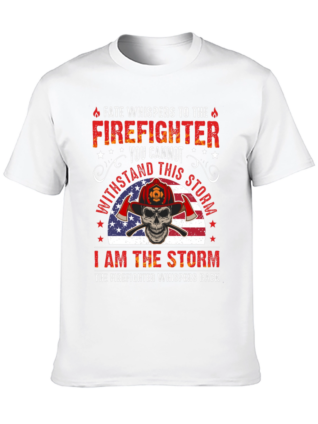 Firefighter Skull Graphic Tee - Fate Whispers T-Shirt