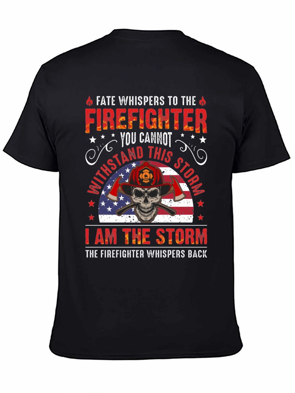 Firefighter Skull Graphic Tee - Fate Whispers T-Shirt