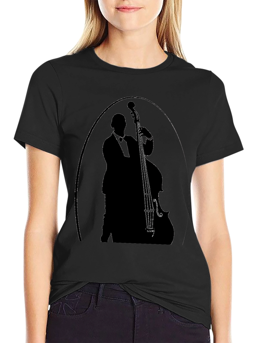 Bass Player Silhouette Graphic Tee