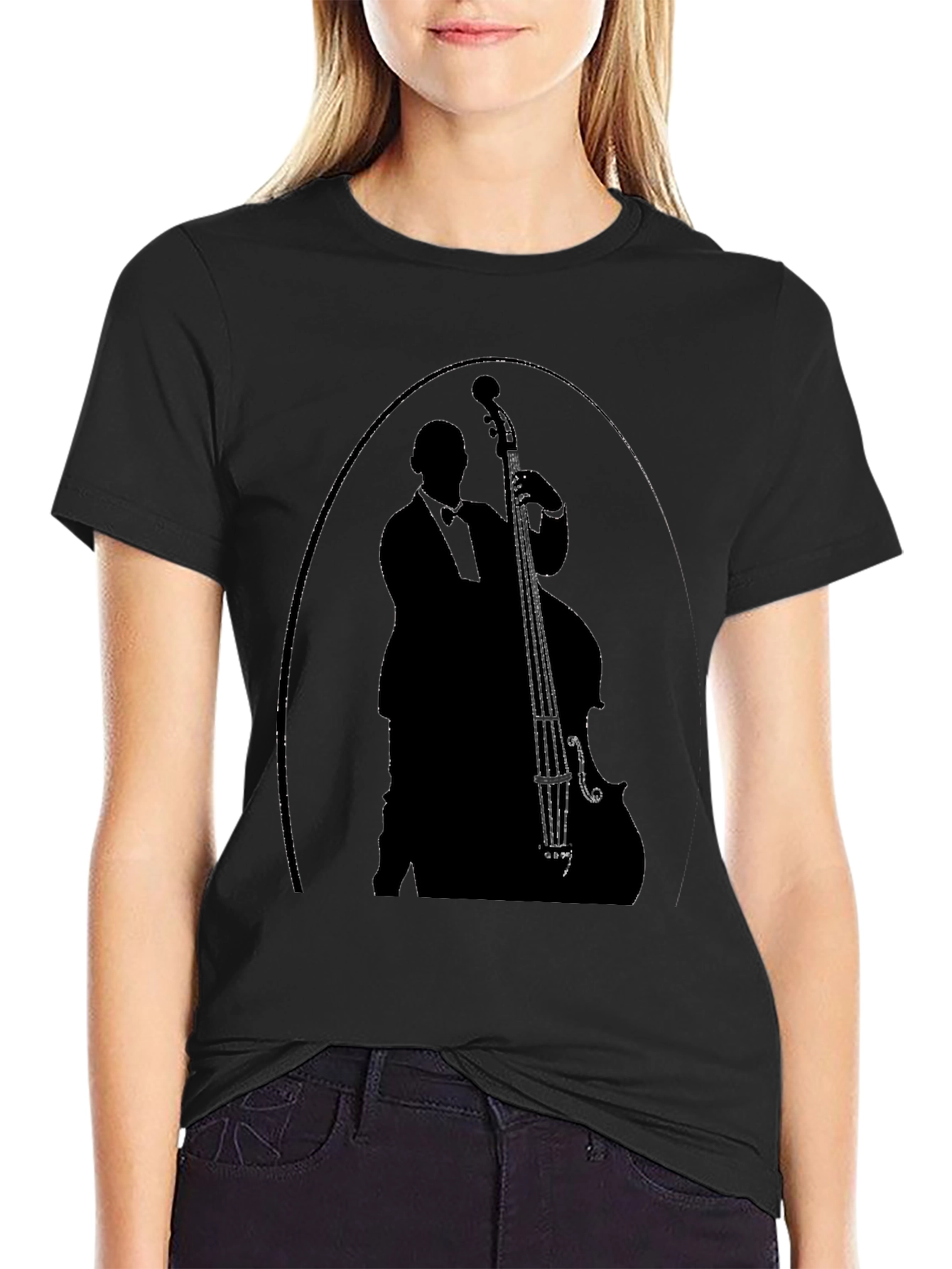 Bass Player Silhouette Graphic Tee