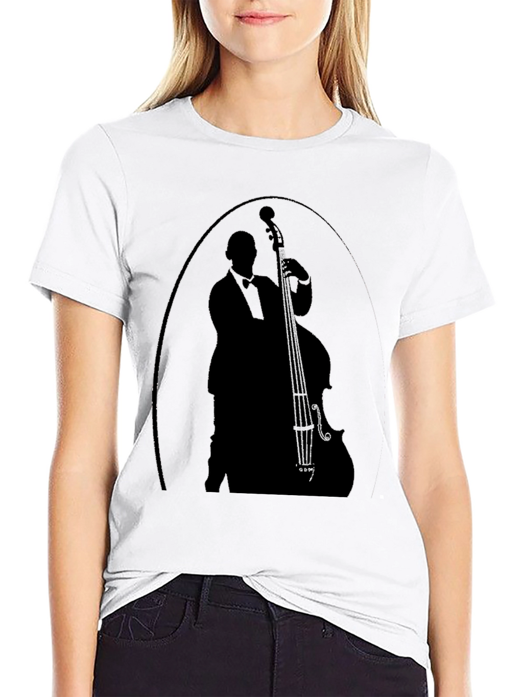 Bass Player Silhouette Graphic Tee