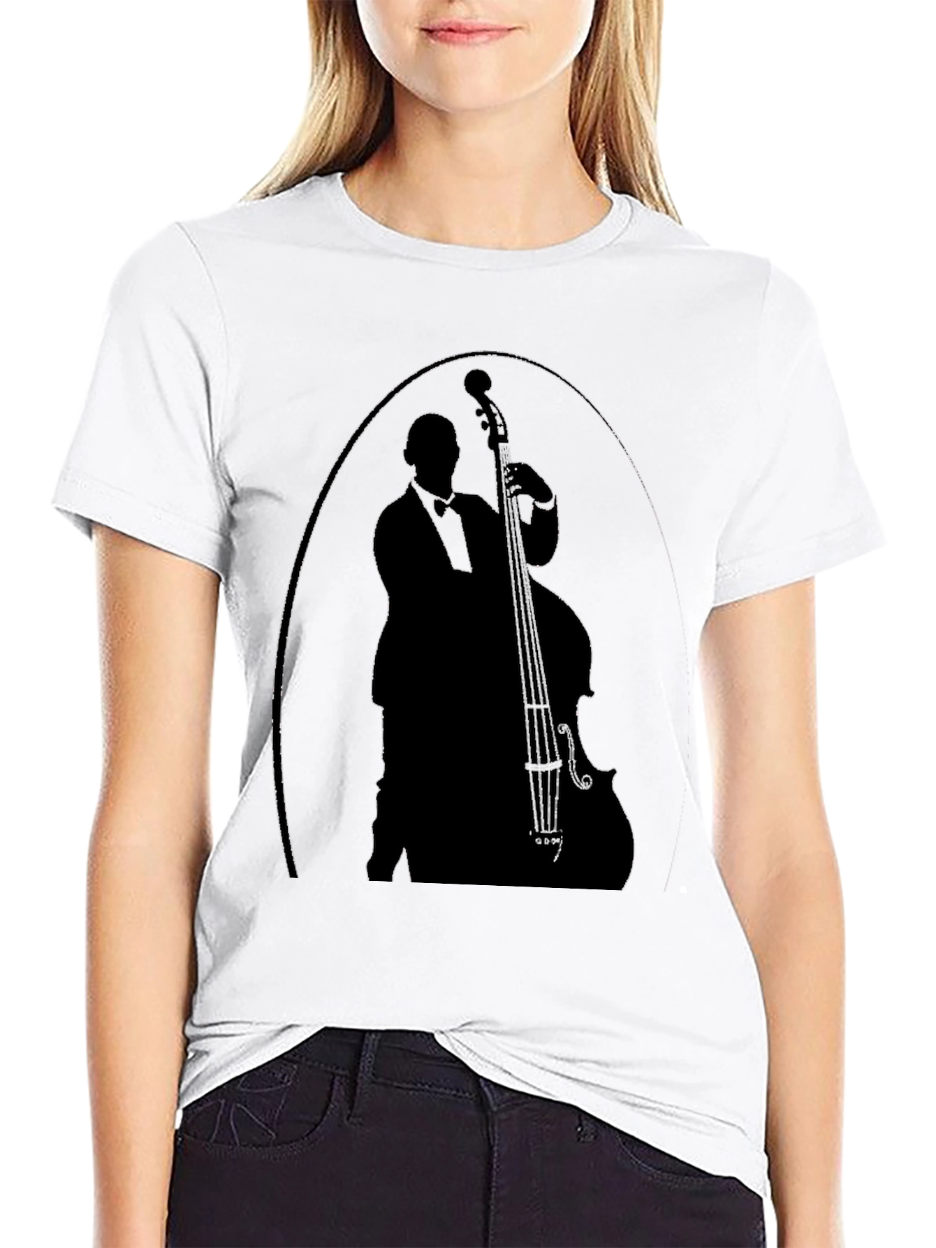 Bass Player Silhouette Graphic Tee