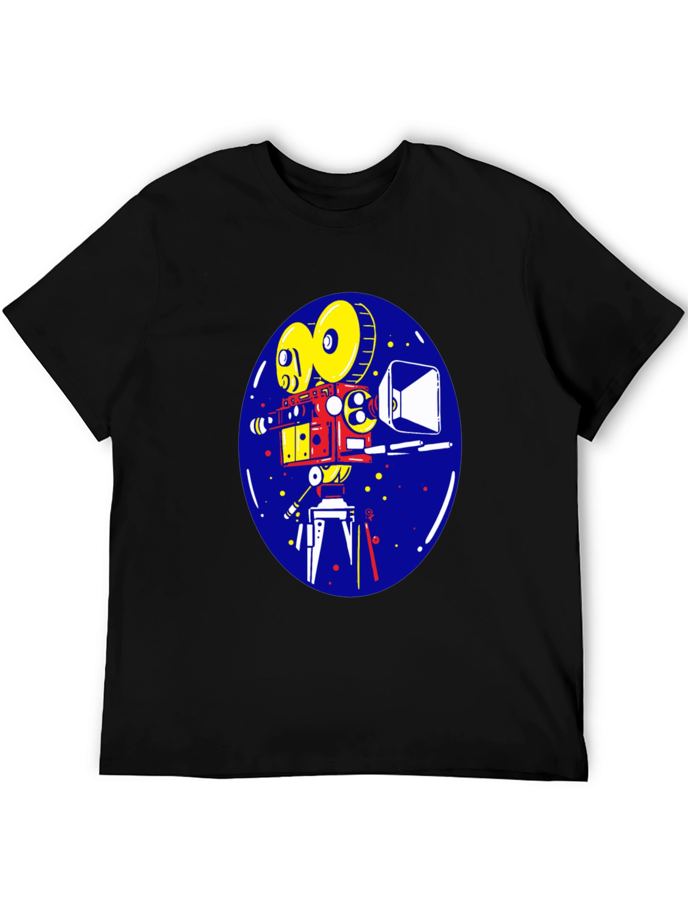 Retro Movie Camera Graphic Tee - Vintage Film Style