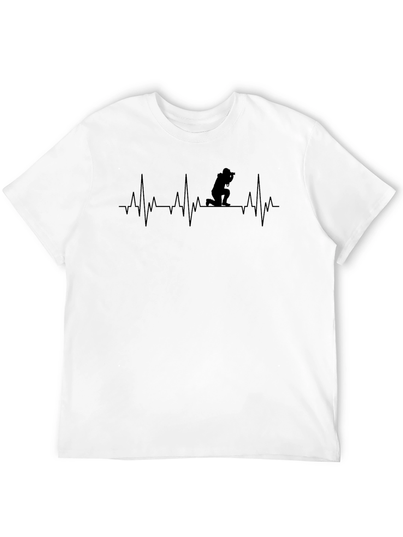 Photographer Heartbeat T-Shirt - Black