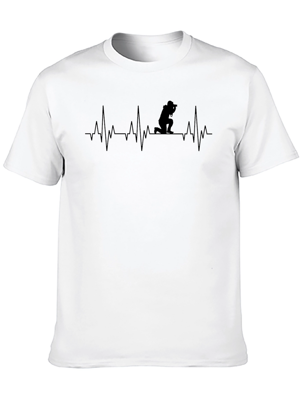 Photographer Heartbeat T-Shirt - Black