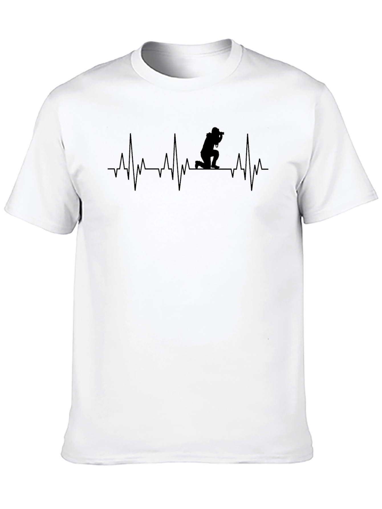 Photographer Heartbeat T-Shirt - Black