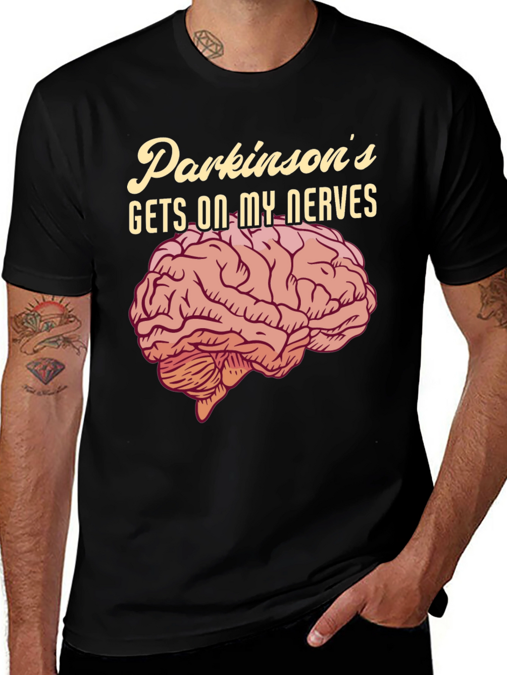 Parkinsons Gets On My Nerves T-Shirt Funny Brain Tee