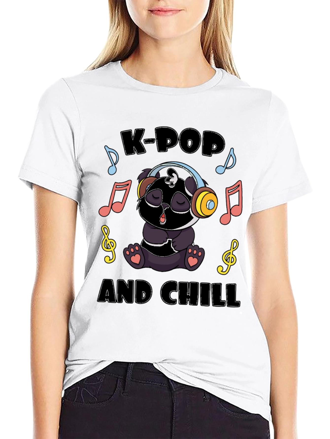 K-Pop and Chill Panda T-Shirt