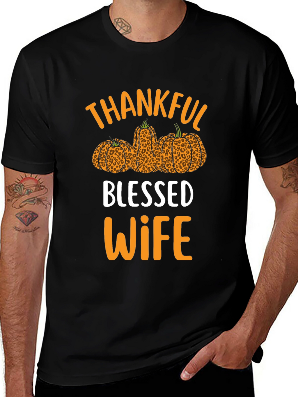 Thankful Blessed Wife T-Shirt Fall Thanksgiving