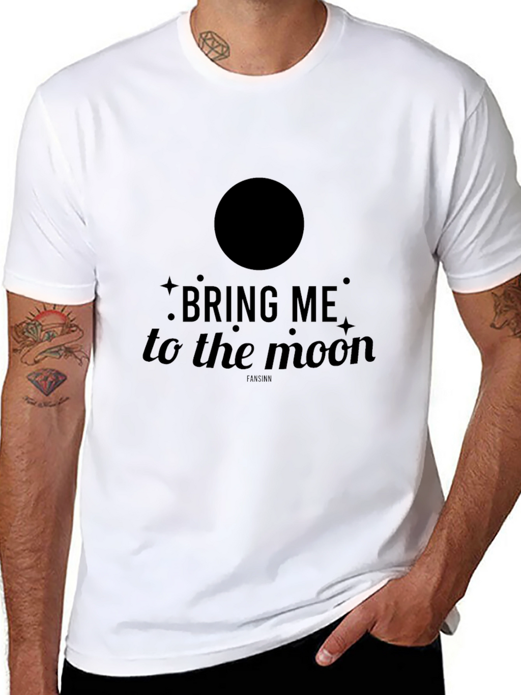 Bring Me to the Moon Graphic Black T-Shirt