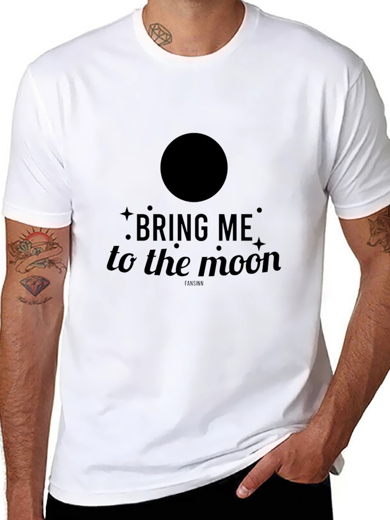 Bring Me to the Moon Graphic Black T-Shirt