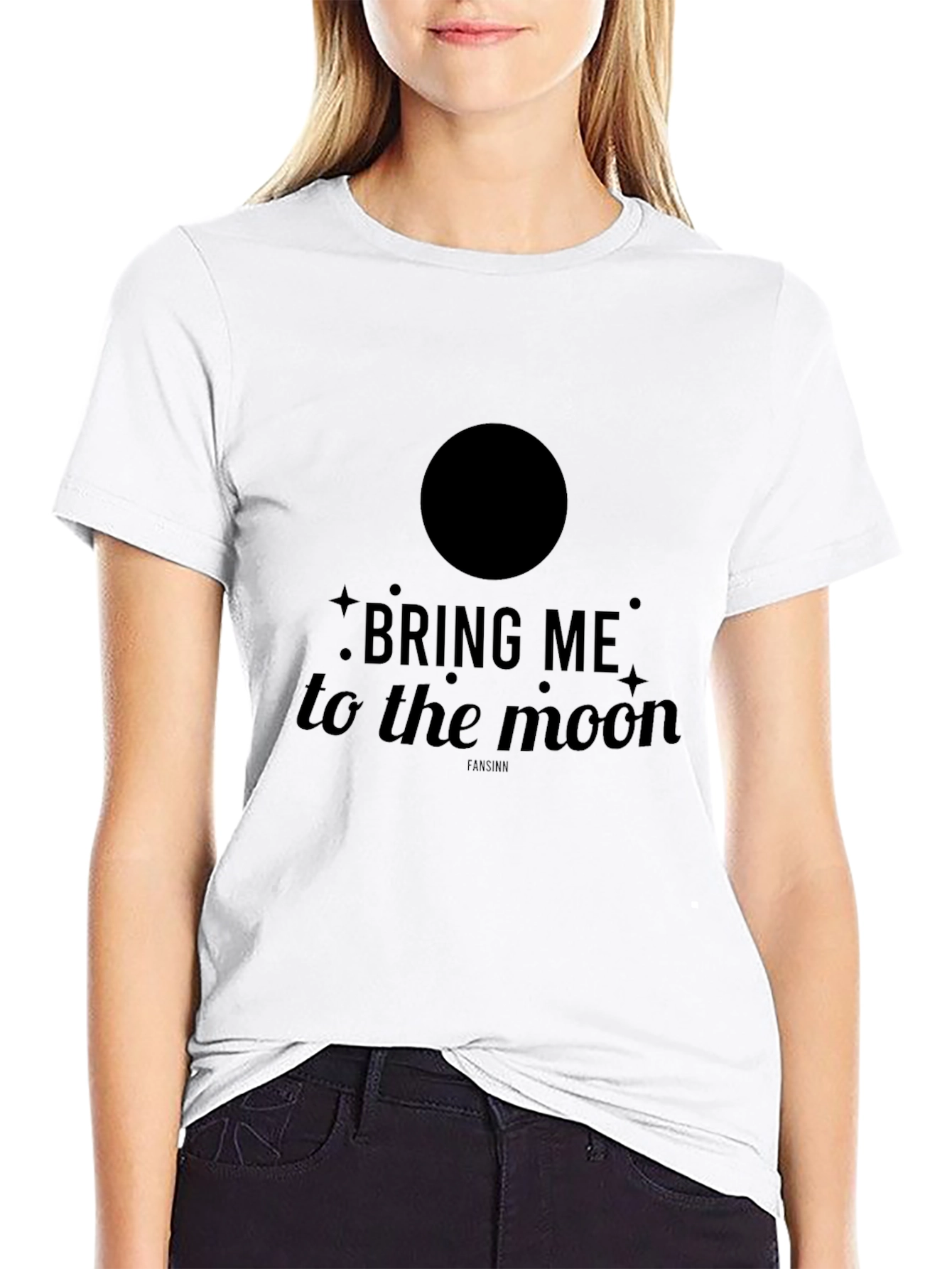 Bring Me to the Moon Graphic Black T-Shirt