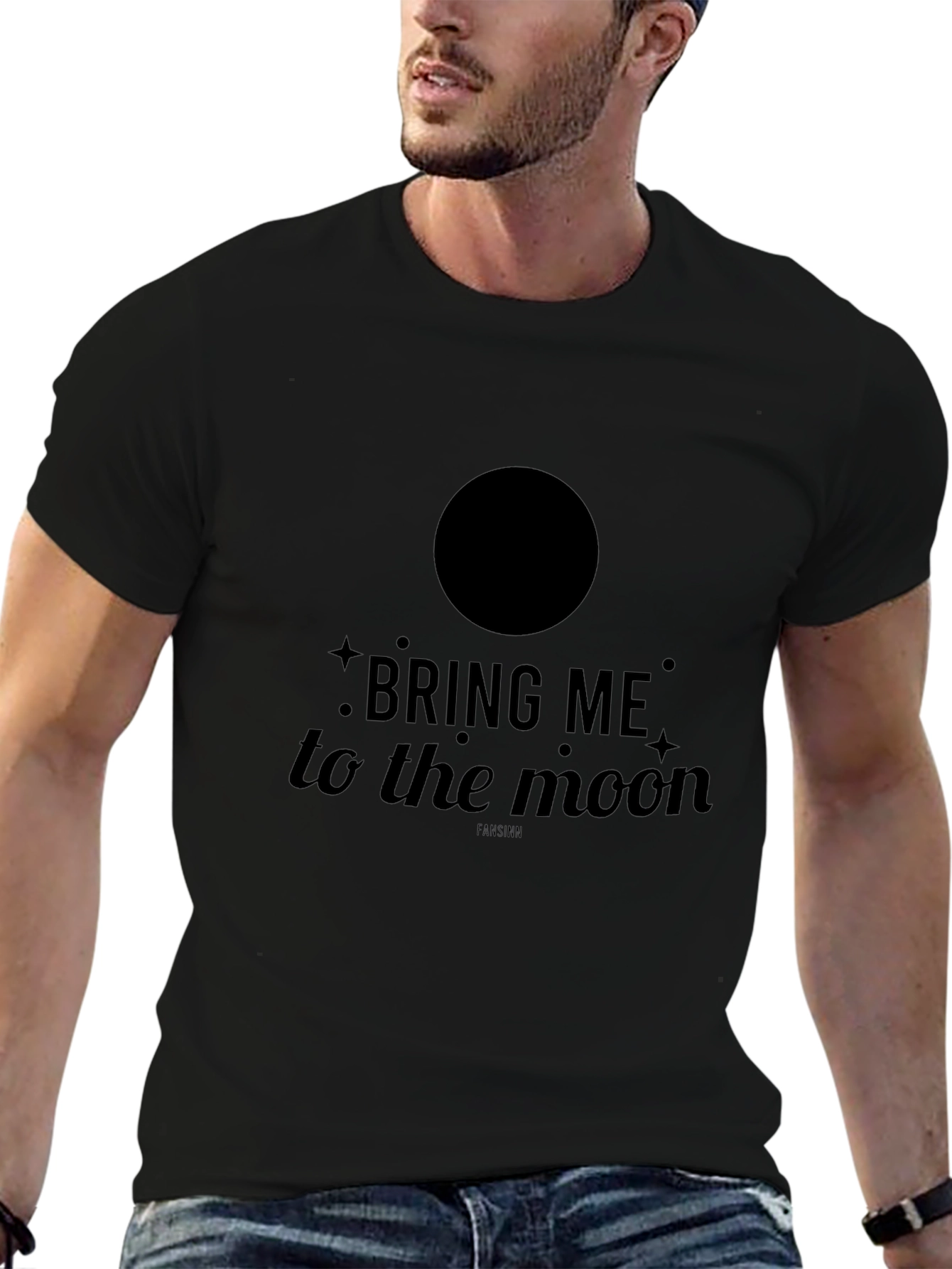 Bring Me to the Moon Graphic Black T-Shirt