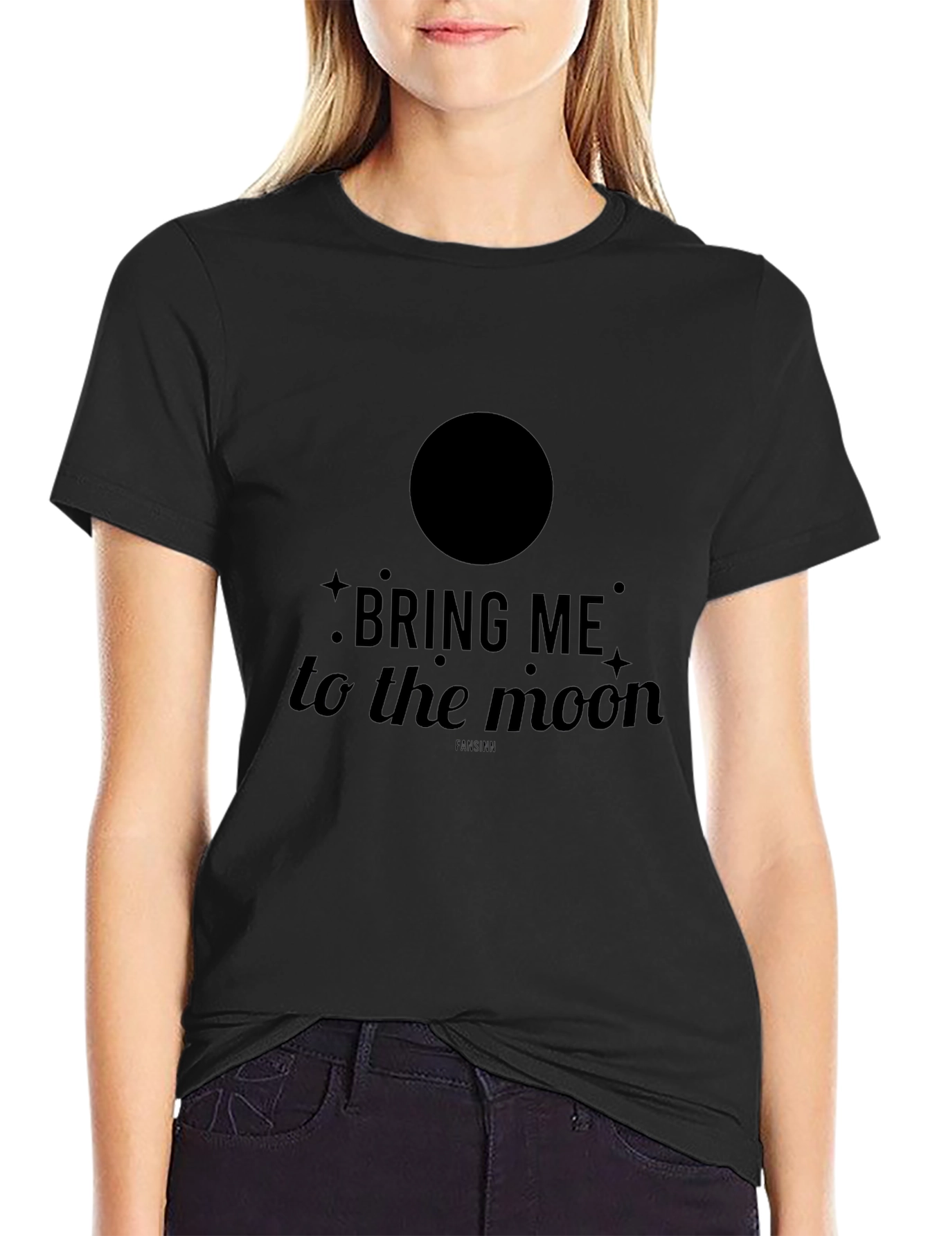 Bring Me to the Moon Graphic Black T-Shirt